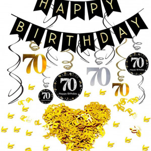 Set aniversar pentru 70 de ani INTVN, PVC, auriu/negru, 13 piese