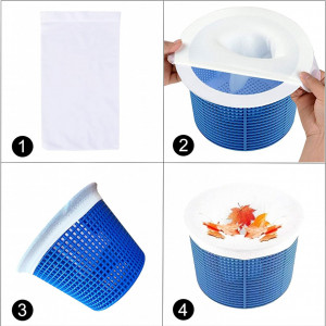 Set de 10 protectii pentru filtrul piscinei 4Baohui, nailon, alb, 24 x 13 cm - Img 4