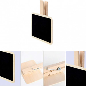 Set de 10 table cu clips ‎Sourcing map, lemn, negru, 7 x 5 cm - Img 3