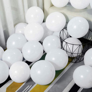 Set de 100 de baloane pentru petrecere JIASHA, latex, alb, 25 cm - Img 4