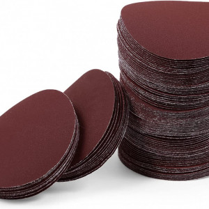 Set de 100 de discuri abrazive Leontool, oxid de aluminiu, rosu, 320, 7,5 cm