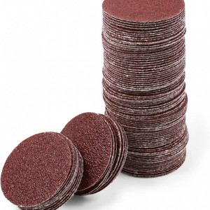 Set de 100 de discuri abrazive Leontool, oxid de aluminiu, rosu, 40, 5,5 cm - Img 1