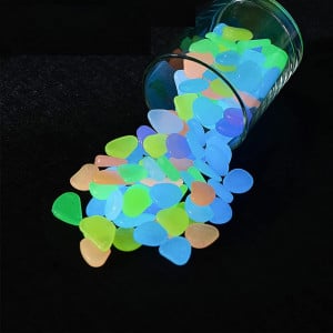 Set de 100 pietre decorative fluorescente Yiwong, rasina, alb