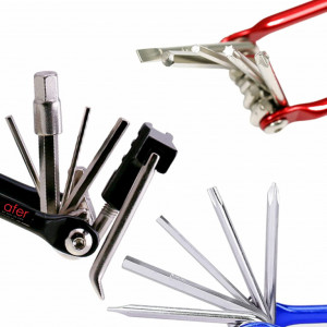 Set de 12 chei pentru bicicleta si 3 parghii multifunctionale Cycleafer®, metal, multicolor - Img 4