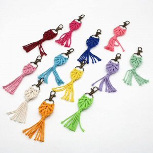 Set de 12 ciucuri pentru chei Yuikome, metal/textil, multicolor, 14 cm - Img 8