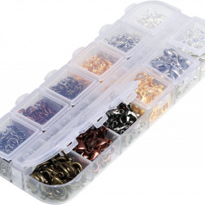 Set de 12 incheietori si 900 de inele pentru bijuterii Naler, metal, multicolor - Img 4