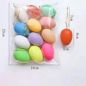 Set de 12 oua pentru Paste Maduoer, plastic, multicolor, 6 x 4 cm - Img 4