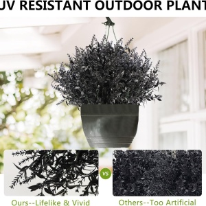 Set de 12 plante artificiale Homcomodar, plastic, negru, 35 cm