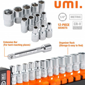 Set de 14 chei Umi, metal, argintiu/portocaliu - Img 6