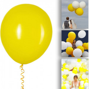 Set de 15 baloane pentru heliu Wonderland, galben, latex, 45 cm - Img 2