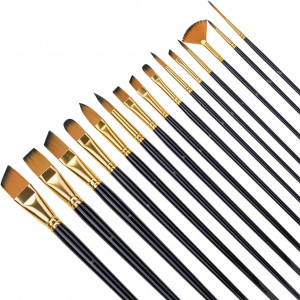 Set de 15 pensule profesionale Fuumuui, maro, par/lemn, 28-30 cm - Img 2