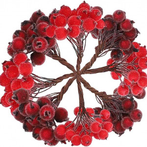 Set de 160 fructe de padure artificiale SwirlColor, spuma, rosu, 13 cm - Img 1