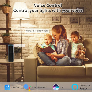 Set de 2 becuri inteligente E14 Fitop, 4,9 W,470LM + RGB 16 milioane de culori, Control APP, compatibil cu Alexa / Google Home, control vocal, 114 X 39 mm - Img 8