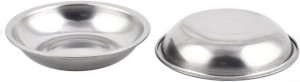 Set de 2 boluri pentru condimente/sosuri Sourcing Map, metal, argintiu, 8 x 1,5 cm