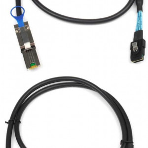 Set de 2 cabluri Mini-SAS 26Pin SFF-8088 la Mini SAS 36Pin SFF-8087, negru, 1 m - Img 1