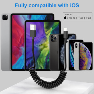 Set de 2 cabluri pentru iPhone MTAKYI, negru, 120 cm 