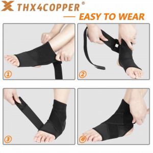 Set de 2 compresii pentru glezna Thx4COPPER, textil, negru, L/XL - Img 5