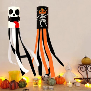 Set de 2 decoratiuni de Halloween  Frunimall, poliester, multicolor