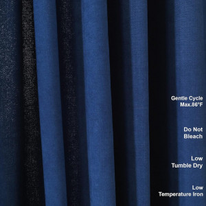 Set de 2 draperii Casanema, poliester, albastru inchis, 140 x 225 cm