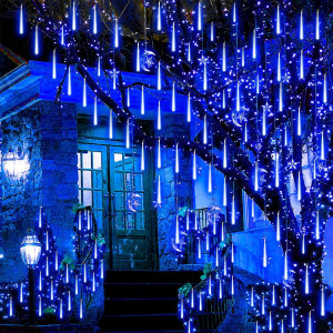Set de 2 instalatii pentru Craciun Grandisk, 144 LED-uri, albastru, 6,3 m - Img 7