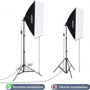 Set de 2 lampi Softbox FGen 135 W, pentru fotografiere si filmare