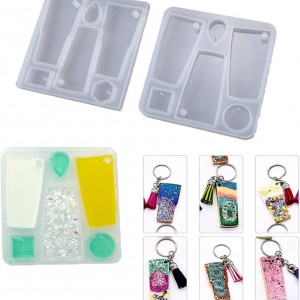 Set de 2 matrite pentru brelocuri iSuperb, silicon, transparent, 8,8 x 8,8 cm