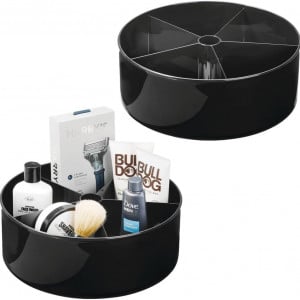 Set de 2 organizatoare mDesign, otel inoxidabil/plastic, negru, 29,2 x 11,5 cm