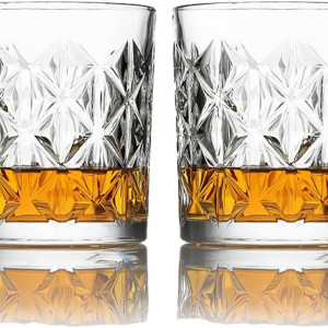 Set de 2 pahare pentru whisky SkySnow, sticla, transparent, 8,5 x 9 cm, 340 ml