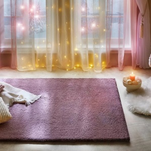 Set de 2 perdele cu bucla, Hanna, roz, 140/245cm - Img 5