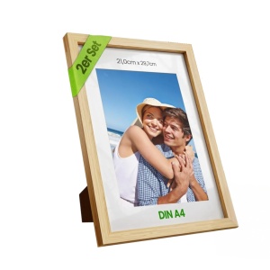 Set de 2 rame foto A4 Bambua, bambus/ sticla acrilica izolata, natur, 23,1 x 31,8 cm