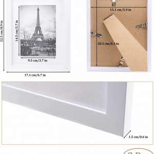 Set de 2 rame foto TULEBOLIAN, lemn/PVC, alb, 17,1 x 22,5 x 1,5 cm - Img 7