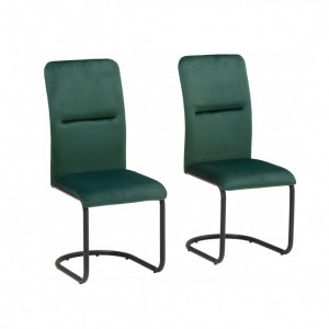 Set de 2 scaune Amabella Freja, catifea /metal, verde, 43x54x97 cm - Img 1