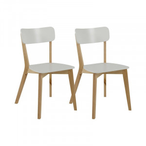 Set de 2 scaune Archibald, alb/maro, 79 x 40,5 x 48,5 cm