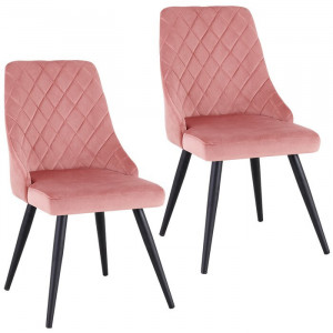 Set de 2 scaune Clocher, roz/negre, 88 x 50,5 x 51 cm