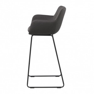 Set de 2 scaune de bar Borris tesatura/metal, gri/negru, 52 x 100 x 53 cm - Img 4