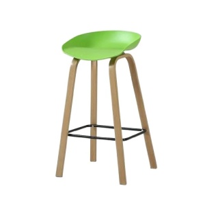 Set de 2 scaune de bar Karll, polipropilena/metal, verde/natur, 75 x 48 cm - Img 8