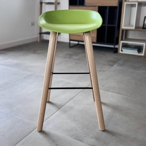 Set de 2 scaune de bar Karll, polipropilena/metal, verde/natur, 75 x 48 cm - Img 13