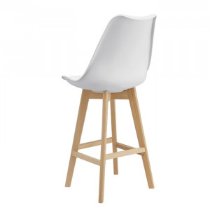 Set de 2 scaune de bar Pereira, alb/maro, 105 x 48 x 58 cm - Img 3