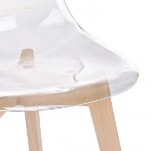 Set de 2 scaune Easy, lemn/ policarbonat, 52 x 82 x 47 cm - Img 3