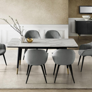 Set de 2 scaune Isalie, gri/negru, 57 x 62 x 84 cm - Img 7