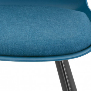 Set de 2 scaune Lucky, tesatura/metal, albastru petrol/negru, 48x40x43 cm - Img 7