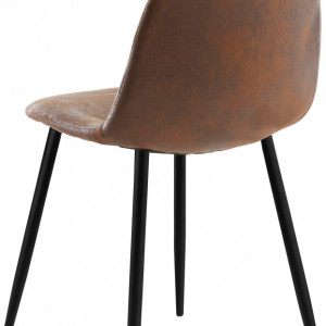 Set de 2 scaune Miller, tesatura/metal/decor stejar, maro antichizat, 44x52x87 cm - Img 6