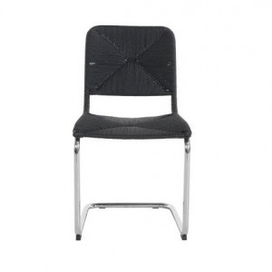 Set de 2 scaune Naomi LeGer Home, metal/polipropilena, negru/argintiu, 47,5 x 56 x 85 cm