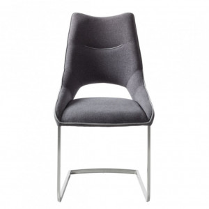 Set de 2 scaune Nidri tesatura / otel inoxidabil, gri, 62 x 96 x 53 cm - Img 5