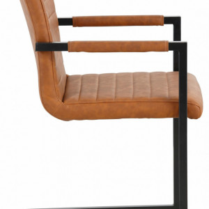 Set de 2 scaune Sabine piele sintetica/metal, cognac 54 x 59 x 87 cm - Img 6