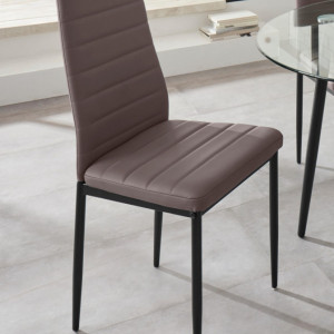 Set de 2 scaune Sandy, piele sintetica/metal, maro, 42 x 53 x 96 cm - Img 2