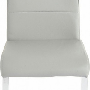 Set de 2 scaune tapitate Josy - piele sintetica - gri/metal - Img 5