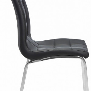 Set de 2 scaune tapitate Lila negru/argintiu - Img 5