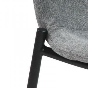 Set de 2 scaune tapitate Regionalda, gri deschis/negru, 86 x 45,5 x 55,5 cm - Img 2