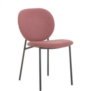 Set de 2 scaune tapitate Ulrica, roz/negru, 47 x 81 x 61 cm - Img 2